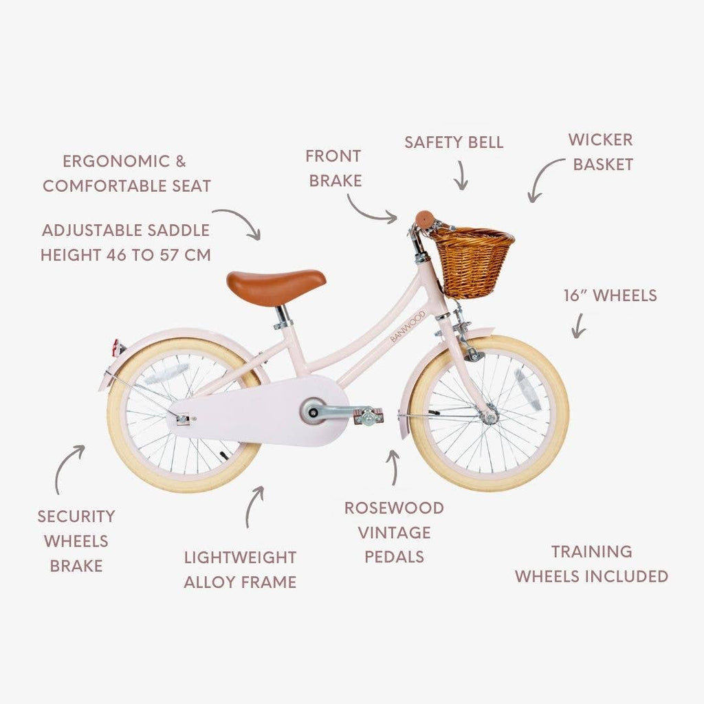 16" CLASSIC BIKE VINTAGE BANWOOD - PINK