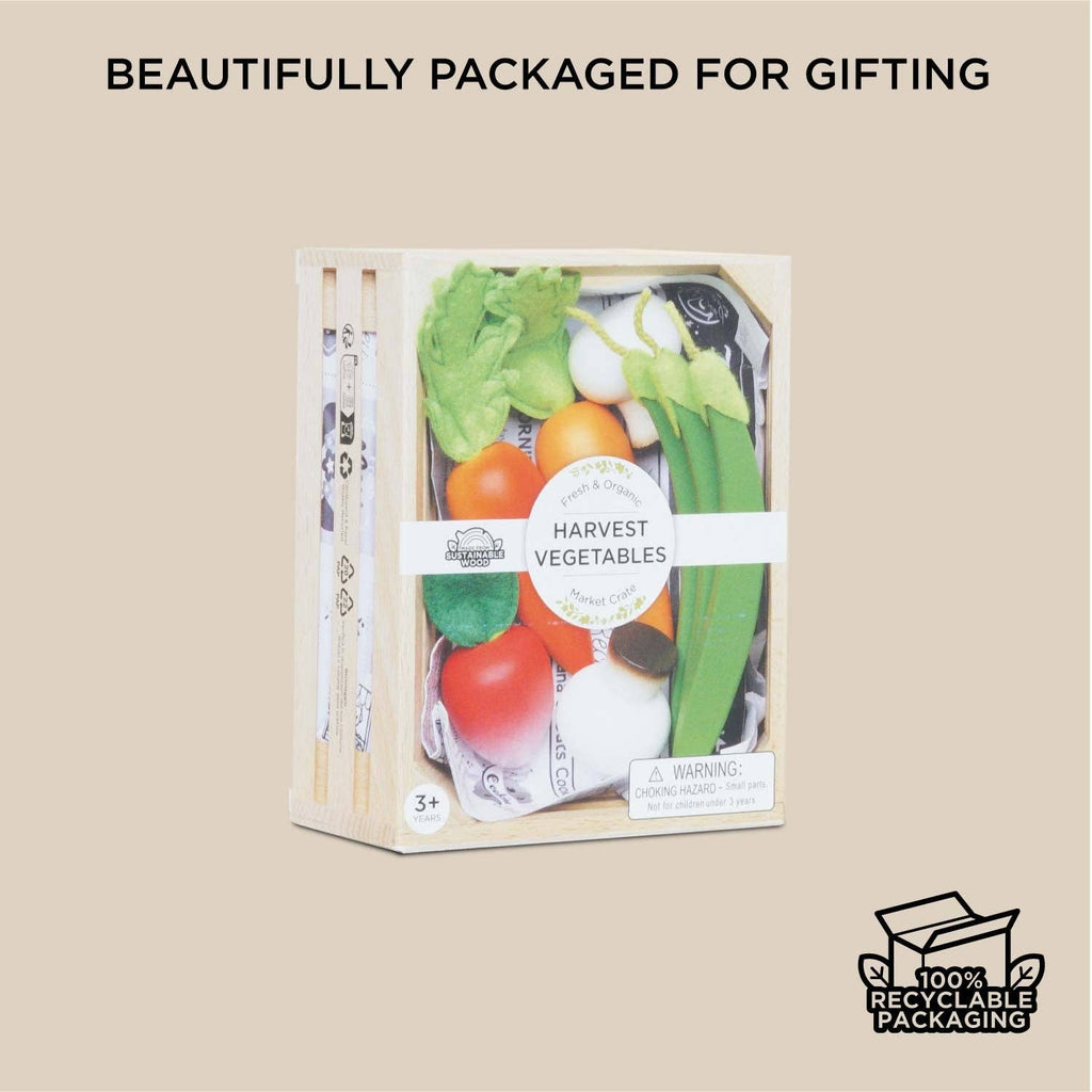 Harvest Vegetables Wooden Food Crate