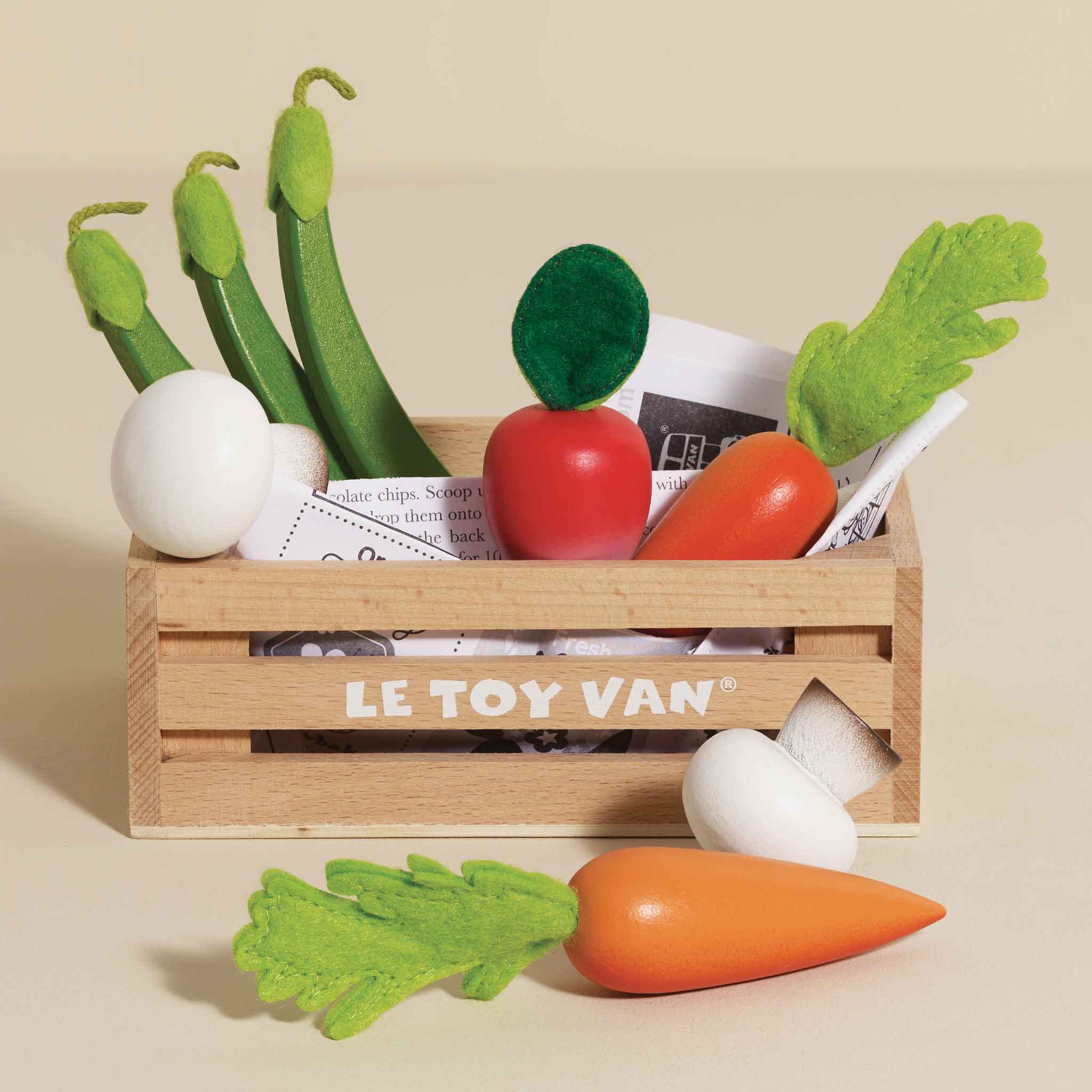 Harvest Vegetables Wooden Food Crate